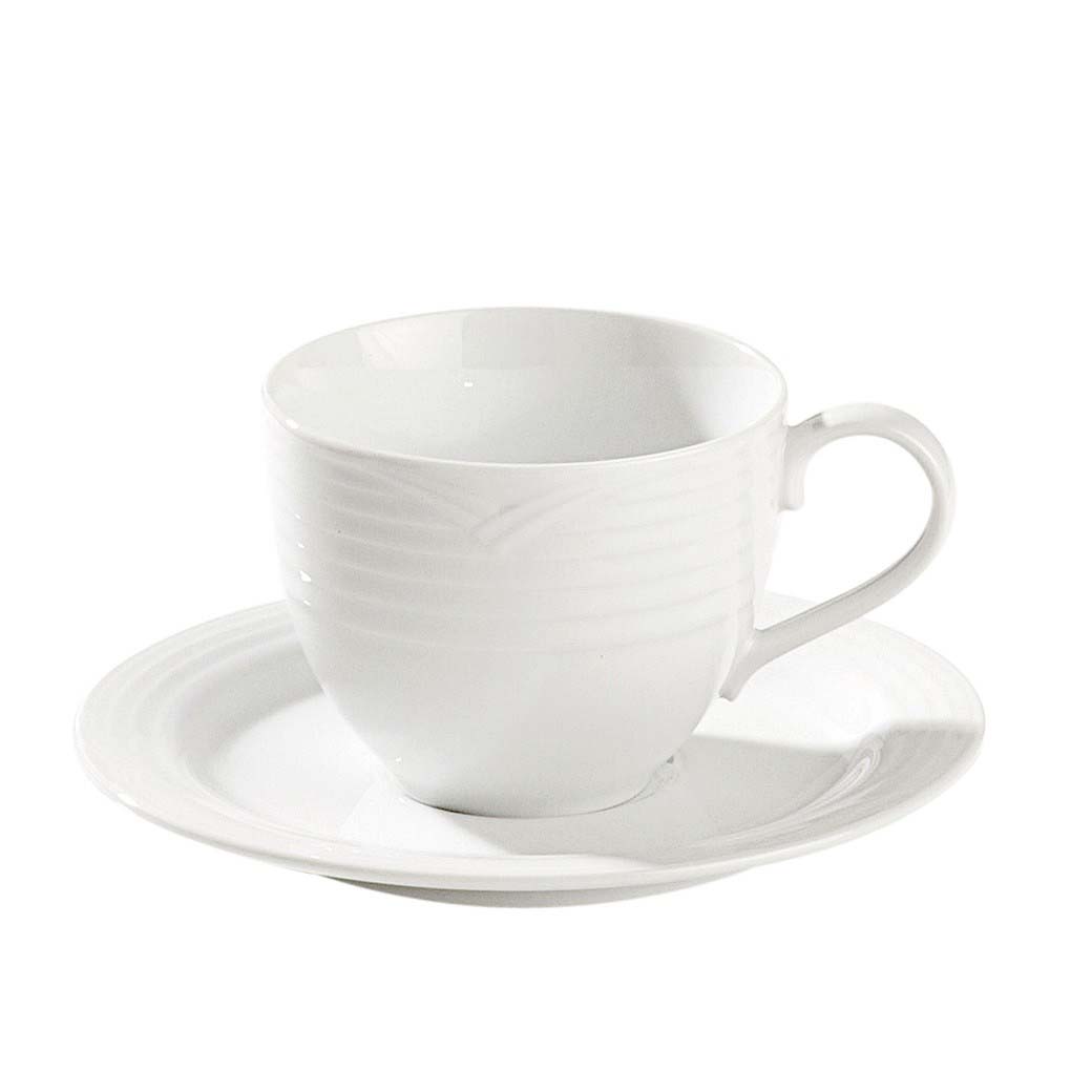 Noritake Casual Dinnerware Arctic White Tea Cup and Saucer Set