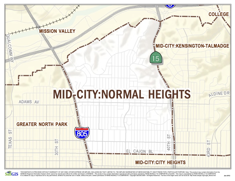 Community Map Normal Heights Community Planning Group