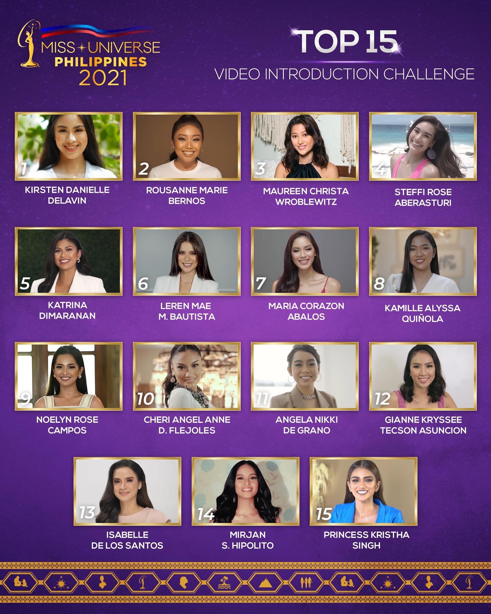 Miss Universe Philippines 2021 Video Introduction Challenge Top 15