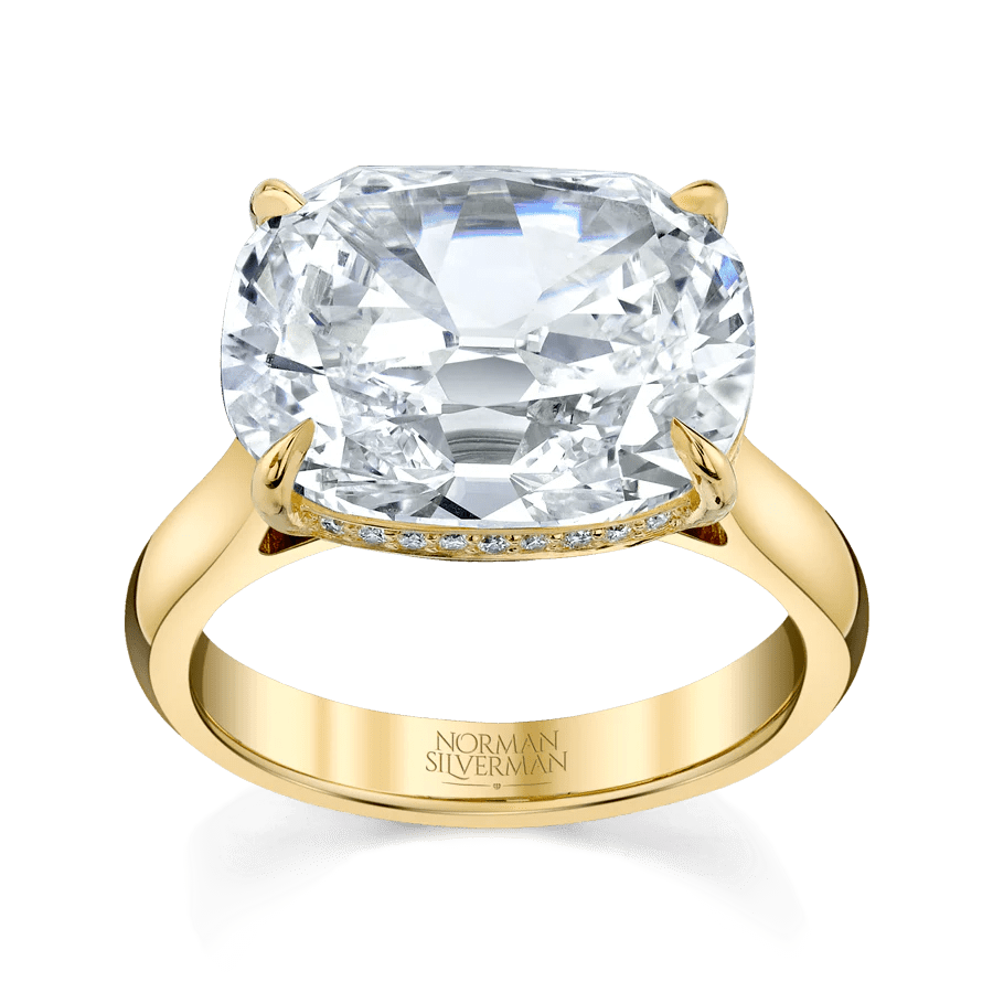 Norman Silverman Los Angeles 18 Ct YG CushionCut Diamond Ring