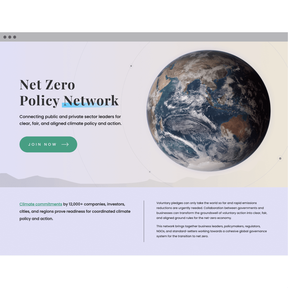 Webinar Launch of the NetZero Policy Network