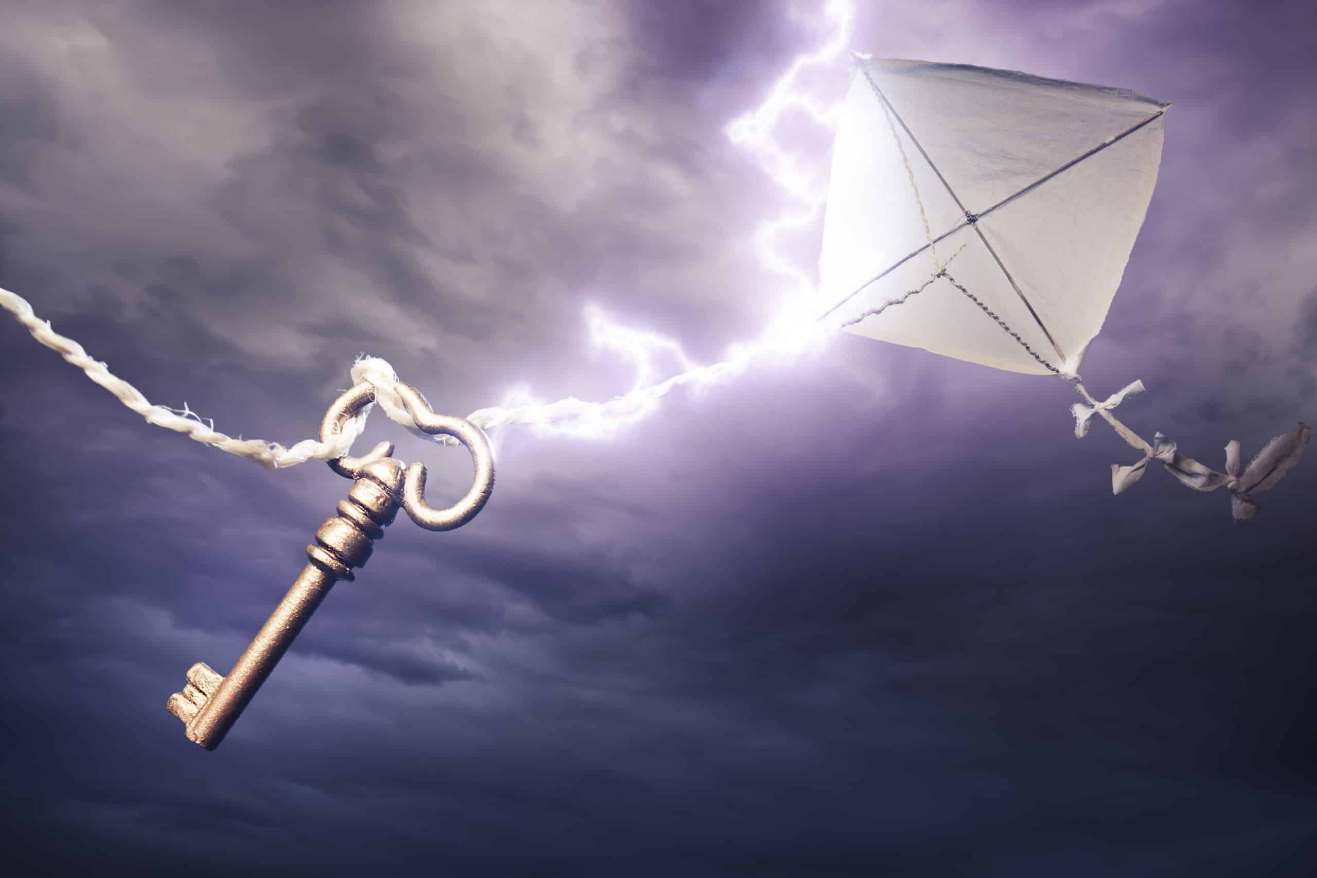 kite getting struck by a bolt of lightning Norm