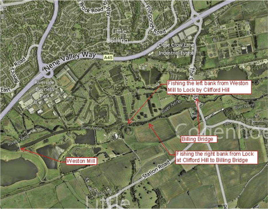 River Nene Weston Mill to Billing Bridge Northampton Nene Angling Club