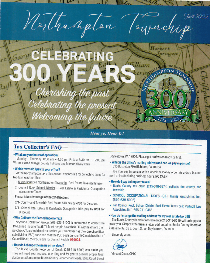 Northampton Township Tax Collector Page 2 Vincent Deon