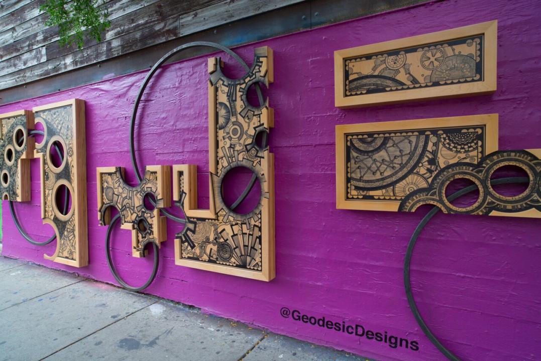 Vibrant custom furniture, and artwork by Geodesic Designs