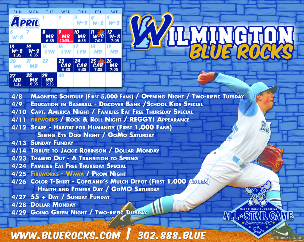 Blue Rocks Baseball is Back in April Action...