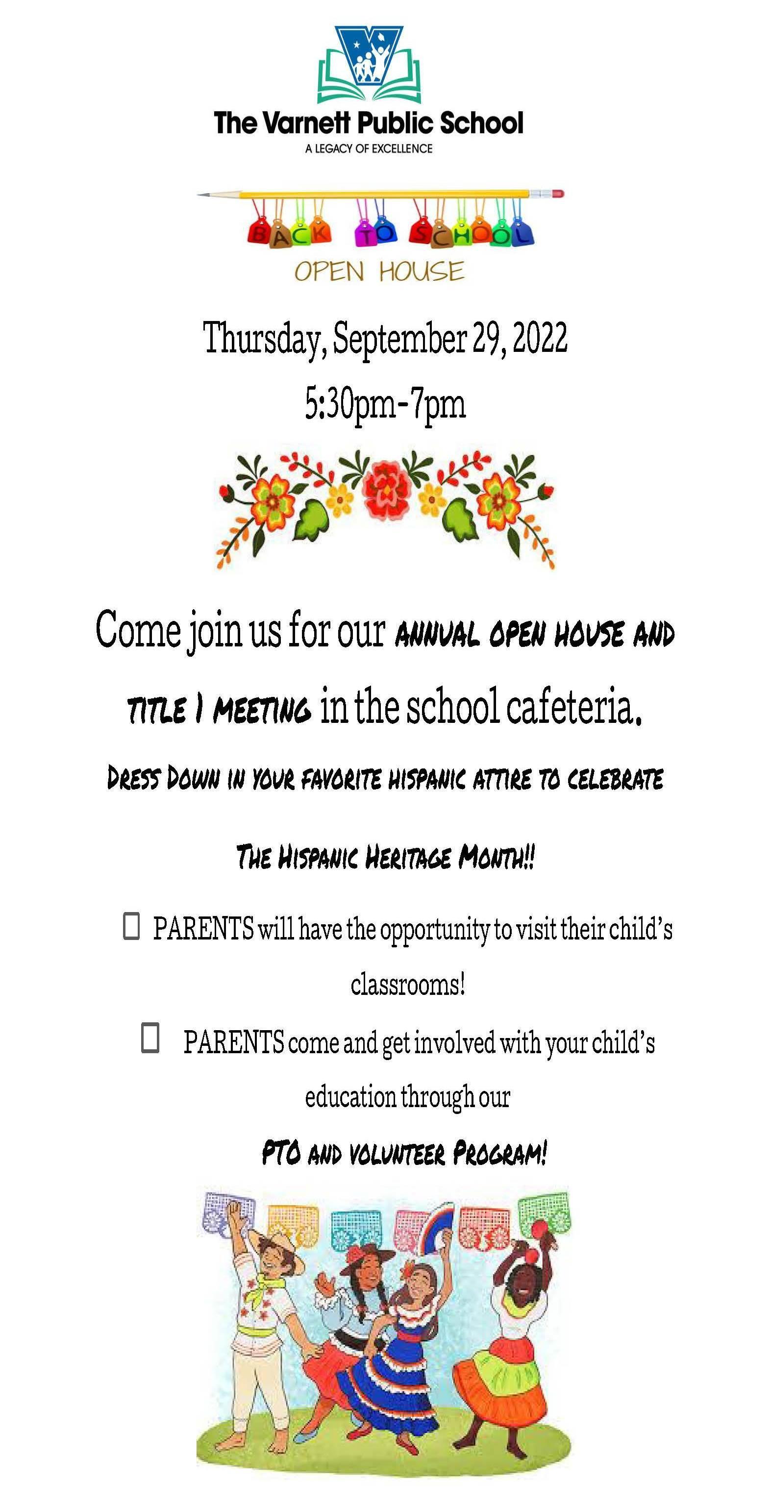 Open House and Title 1 meeting photo gallery The School