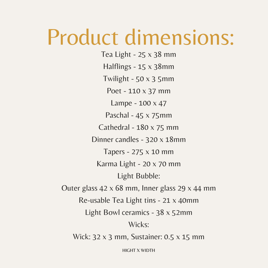 Northern Light Beeswax candles details Northern Light