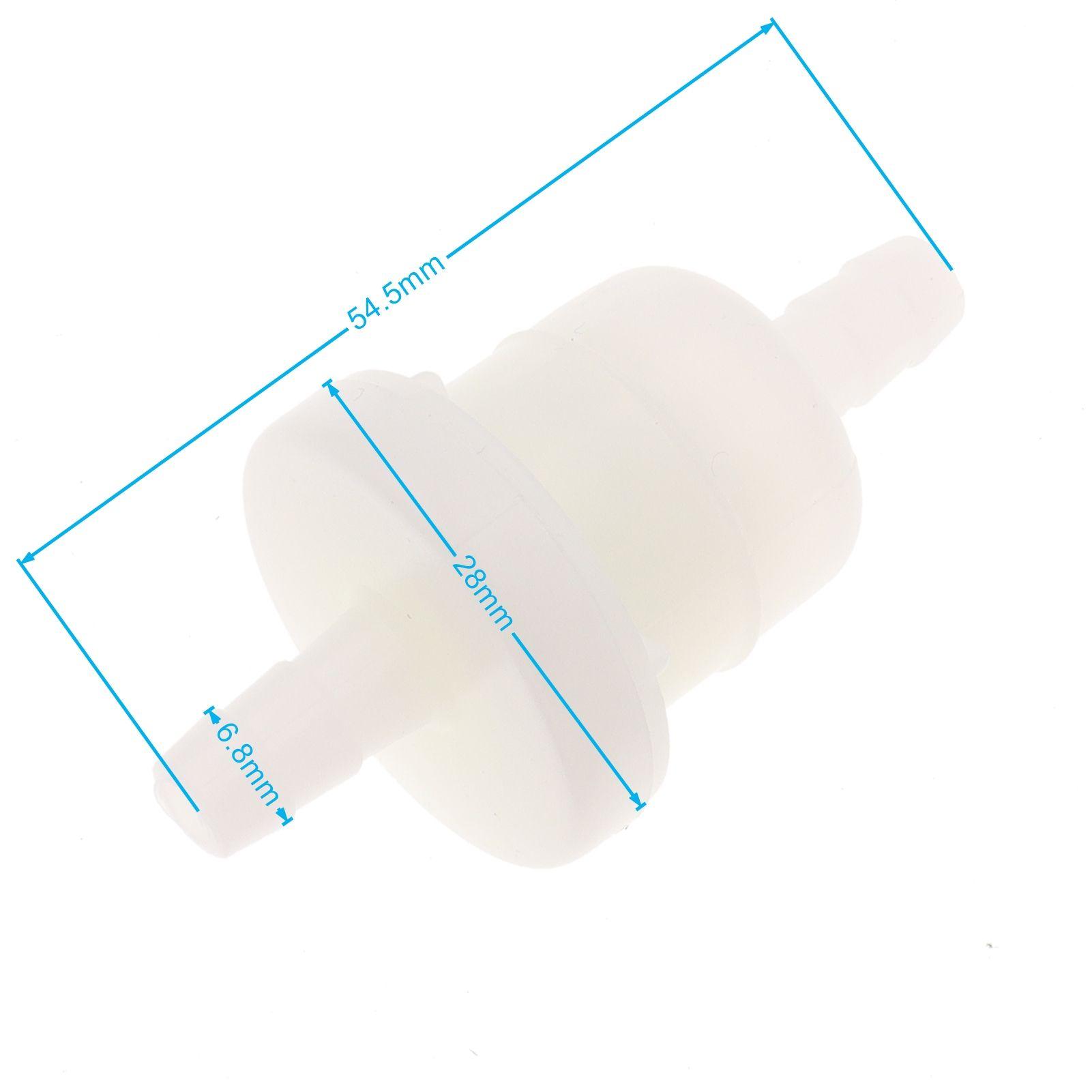 100 Universal White Plastic Inline Fuel Filter