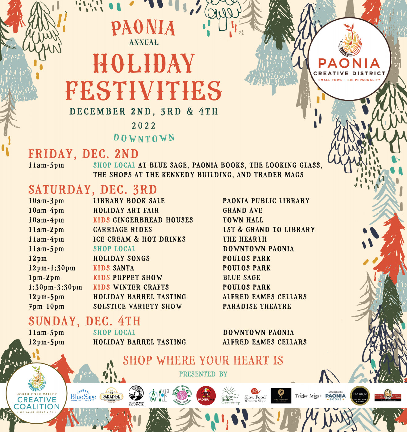 Paonia Holiday Festivities 2022 North Fork Valley Creative Coalition