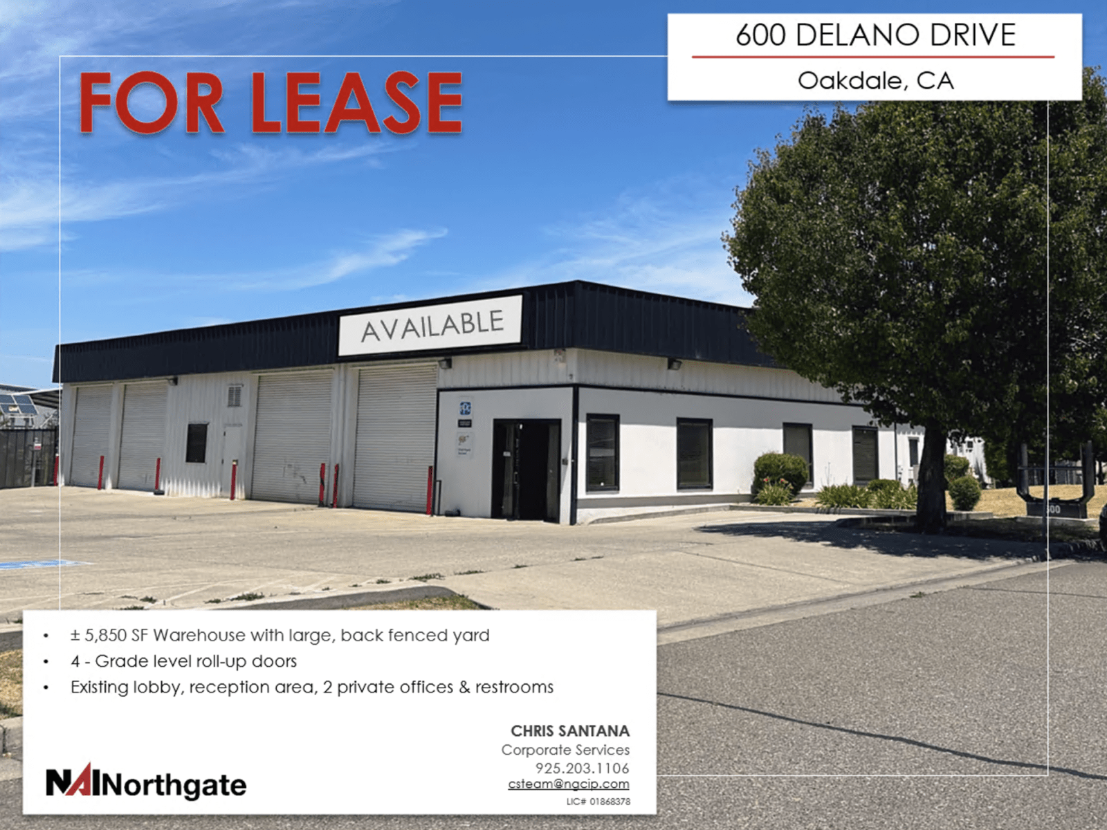 Warehouse with Fenced Yard in Oakdale NAI Northgate Commercial Real Estate