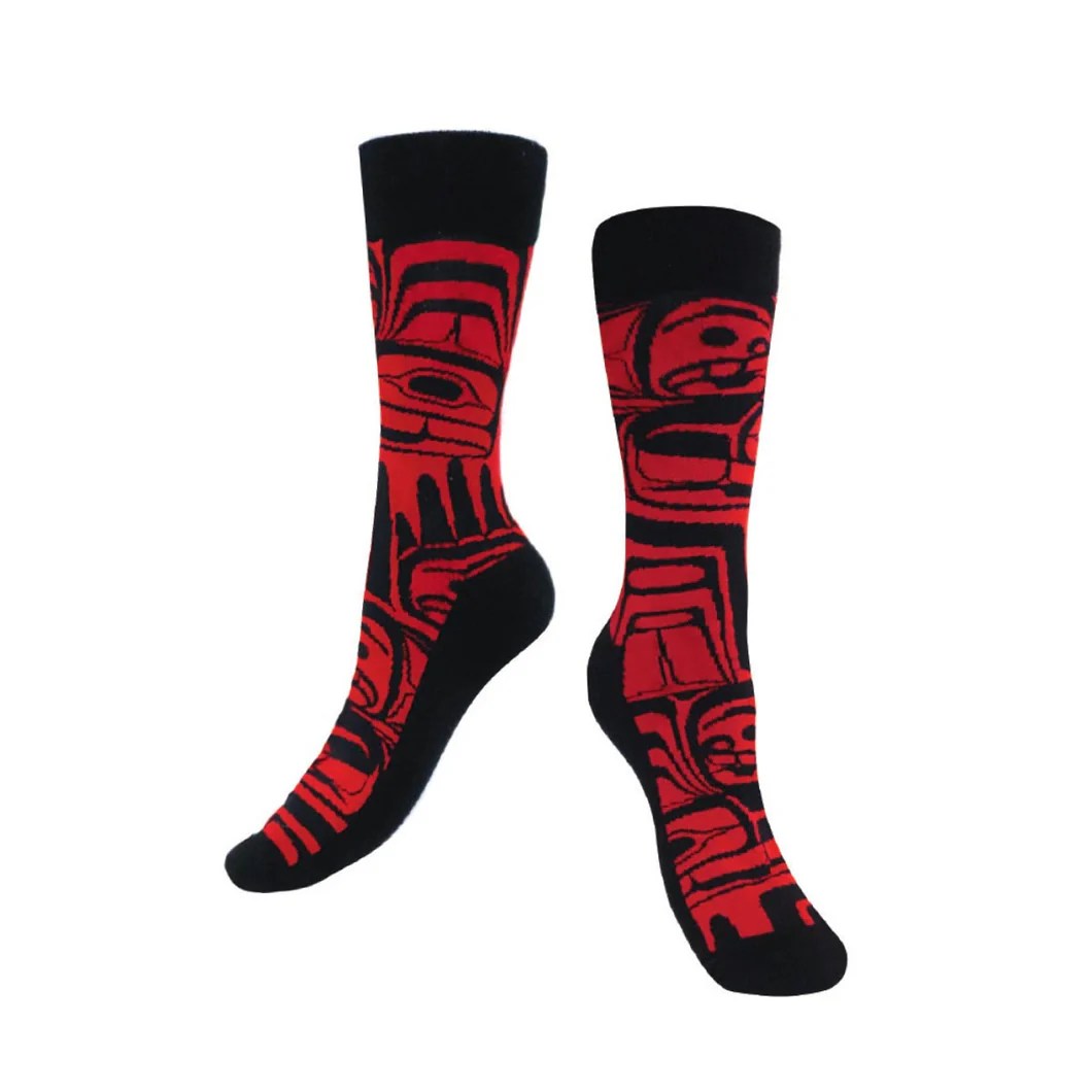 "Eagle Crest" Socks with Artwork by Ben Houstie, Bella Bella Native