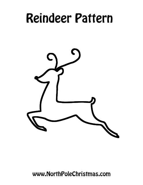 Christmas Reindeer Template, Outline, Stencil, Clipart