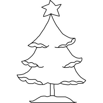 Printable Christmas Tree Template with Snow – Free Outline