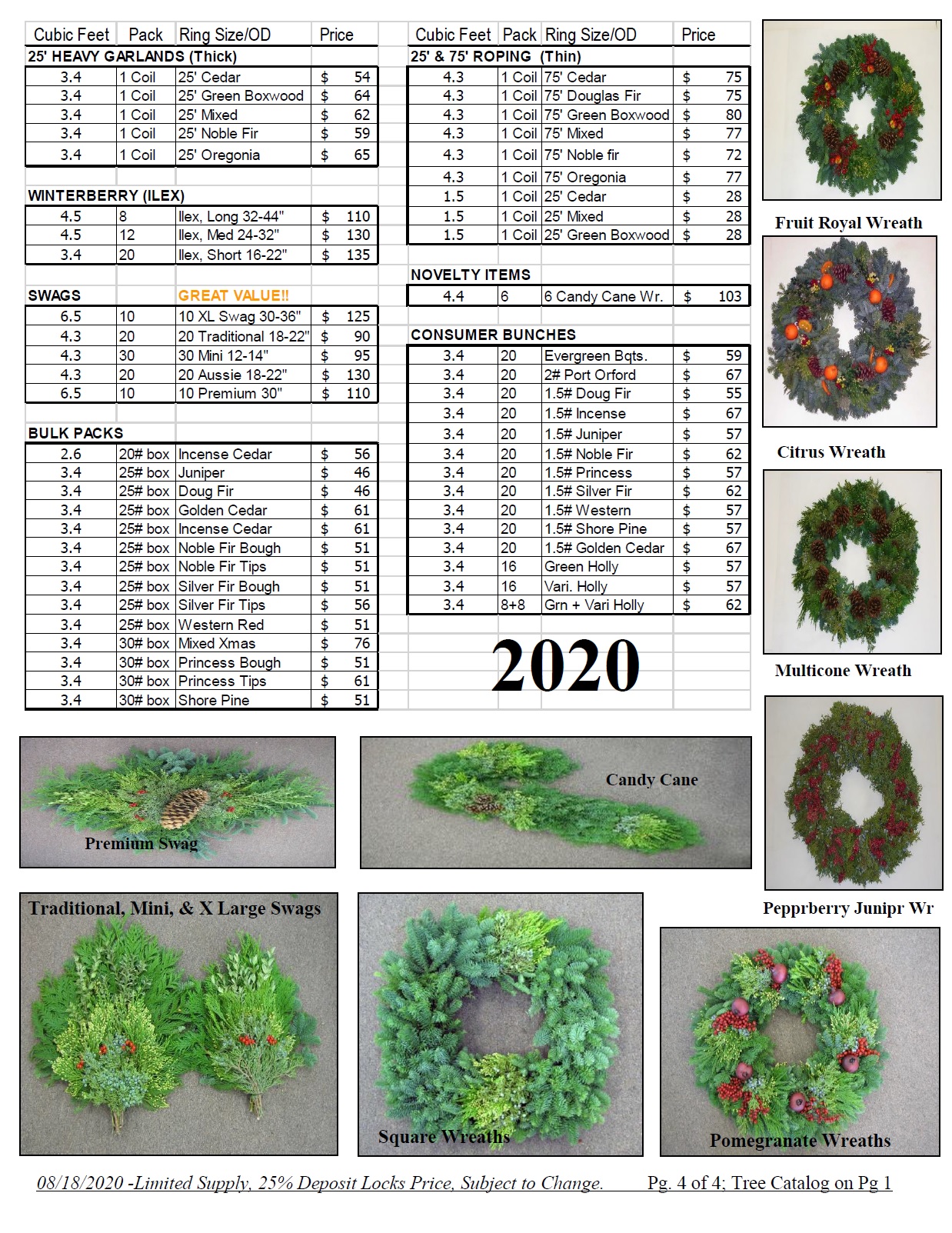 NPXT Wholesale Wreath Pricing