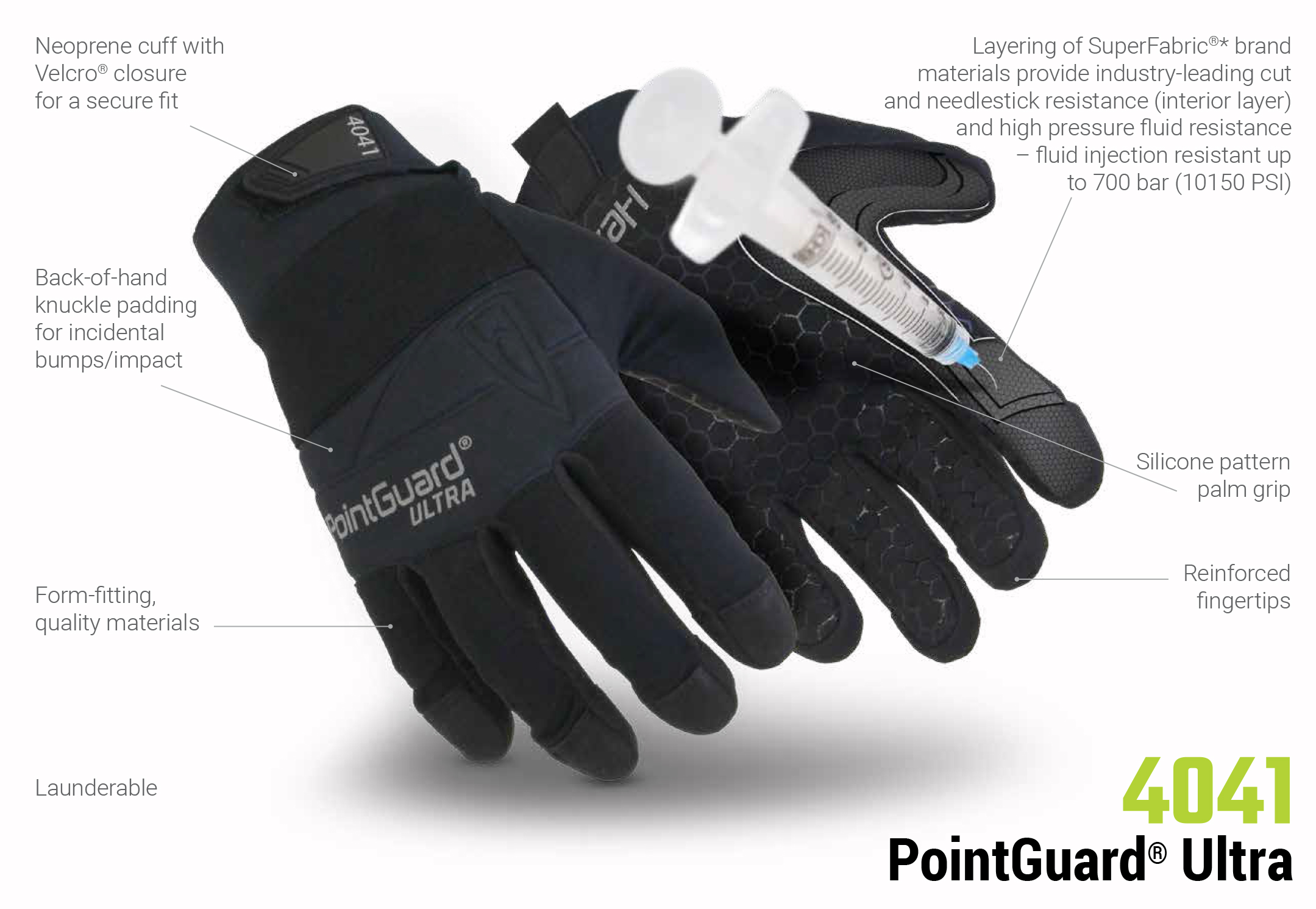 Northrock Safety / HexArmor PointGuard Ultra 4041 NSR Needle Resistant