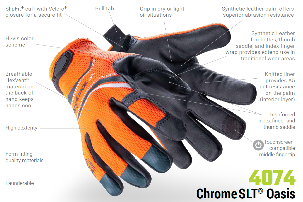 Northrock Safety / HexArmor Chrome SLT Oasis 4074 Gloves A5 Cut