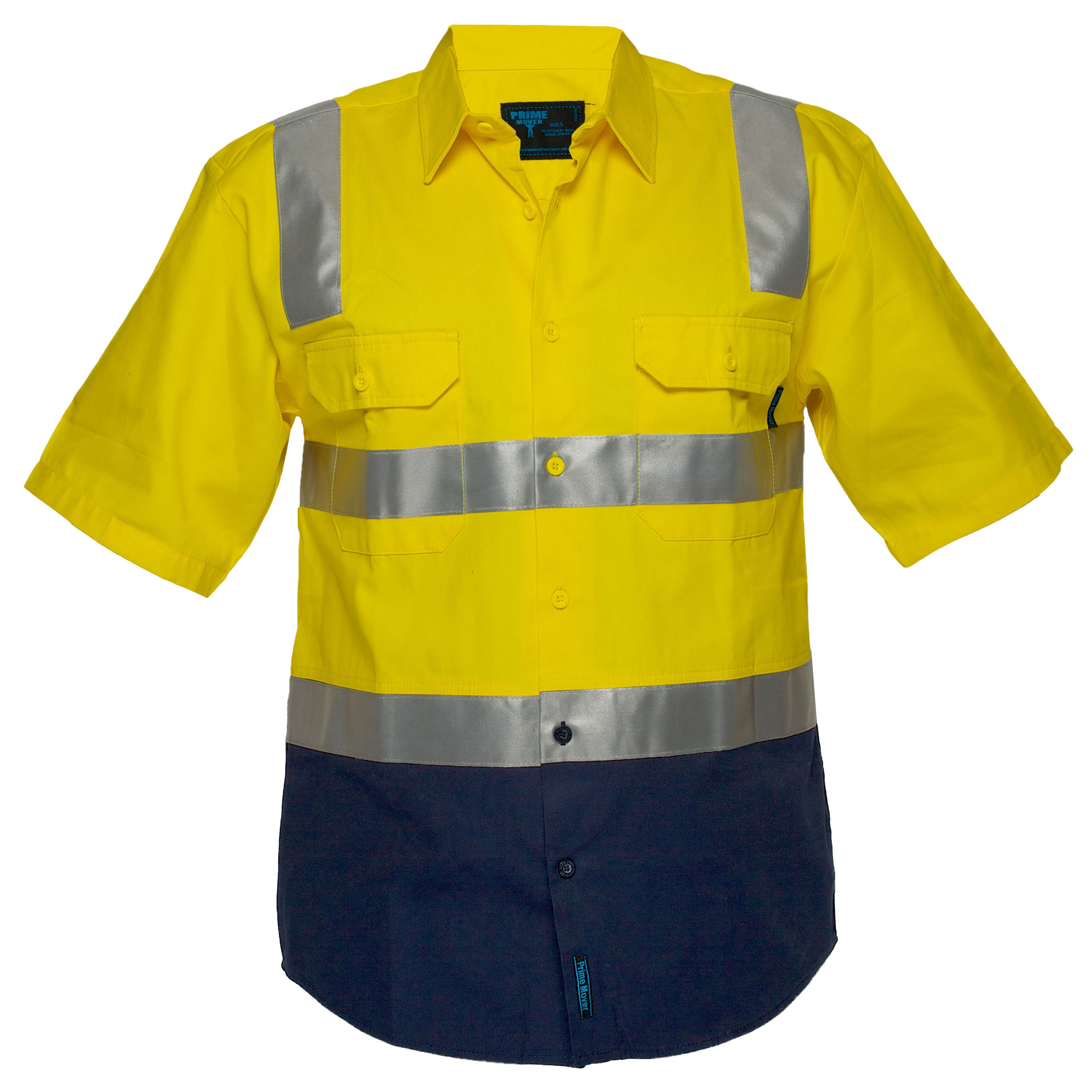 Northrock Safety / HiVis Two Tone button up short sleeve Shirt Singapore