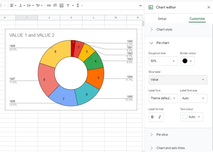 How to make pie charts in Google Sheets?