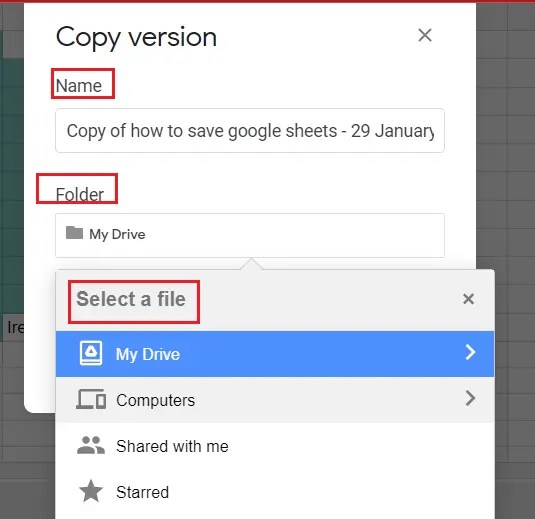 How to save Google Sheets?