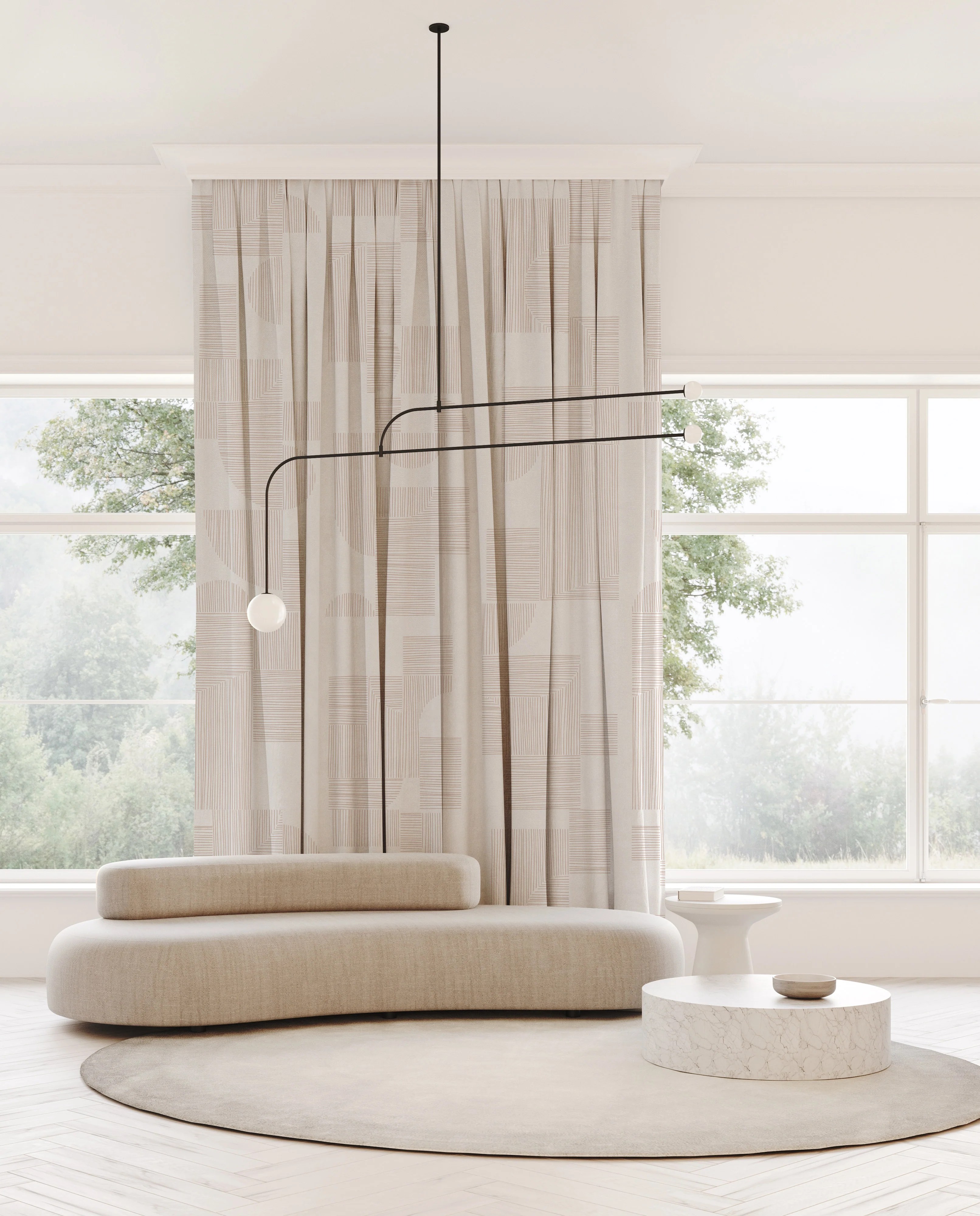 Haze Fabric in Pink Granite No Rules Wallpaper