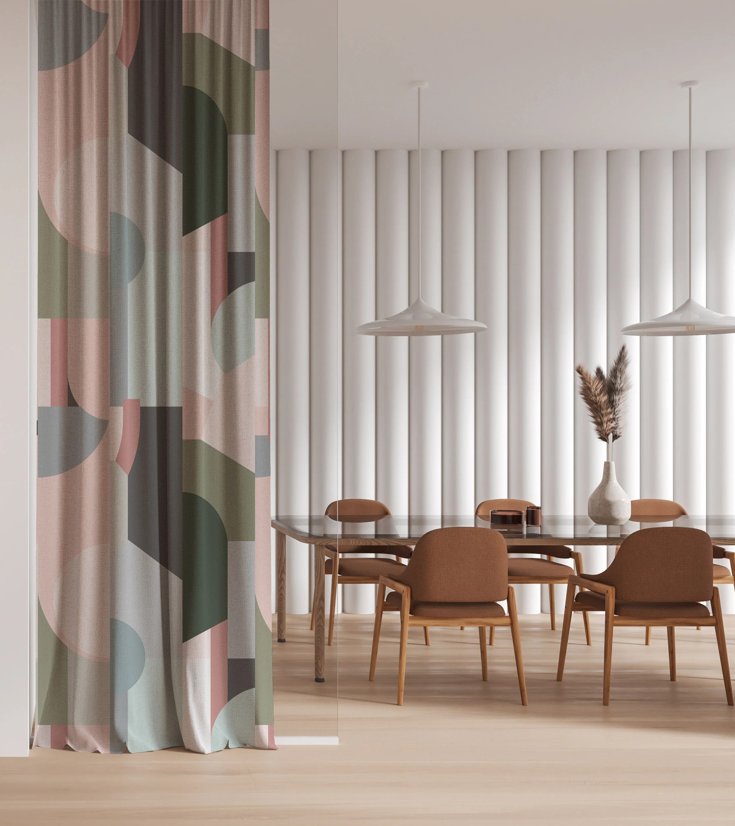 Stained Glass Fabric in Dawn No Rules Wallpaper