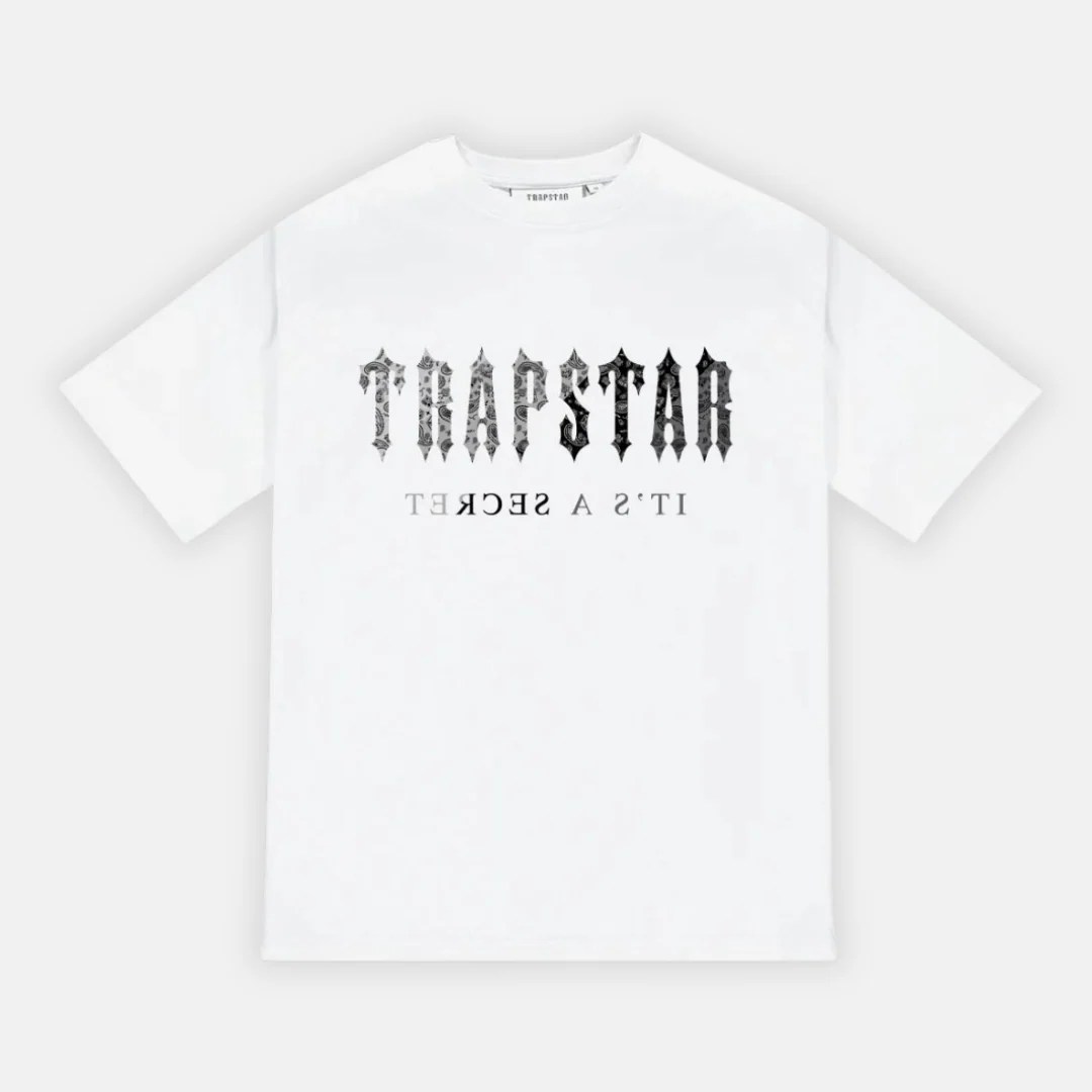Trapstar Decoded Paisley Monochrome Edition TShirt White No Sauce