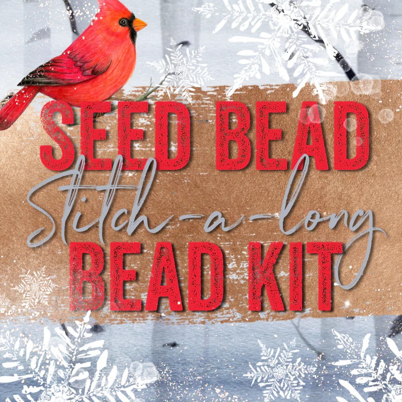 PreOrder Cardinal StitchALong Seed Bead Kit 6 Colors Nostalgica