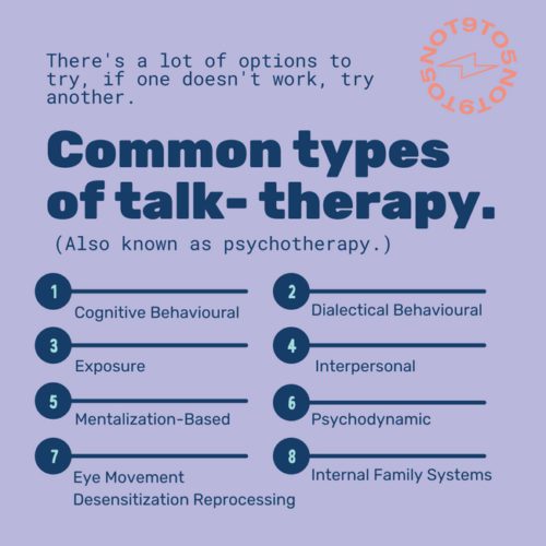 Common Types of Talk Therapy Not 9 to 5 Organization