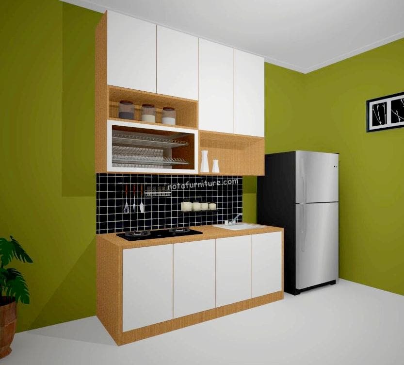 √ Linear Kitchen Set Warna Putih Cream Nota Furniture