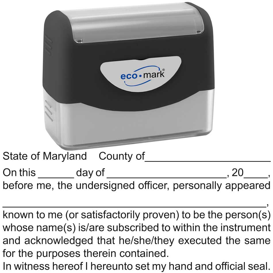 Maryland Acknowledgment Stamp