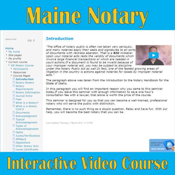 Maine Notary Online Course