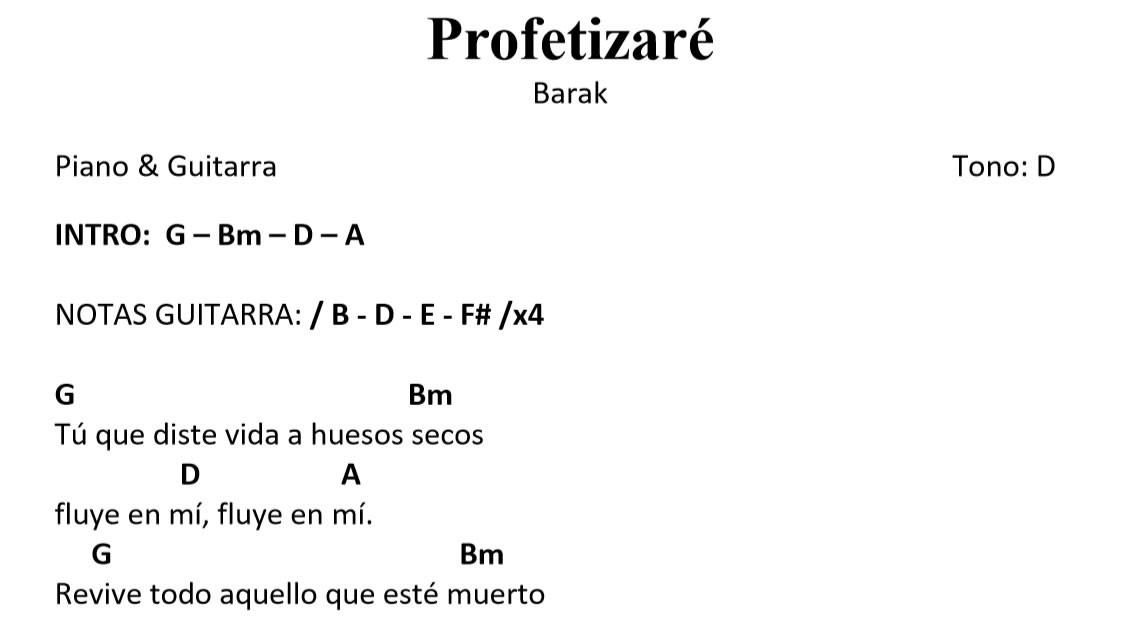 BARAK Acordes para PIANO, Guitarra Descargar en PDF