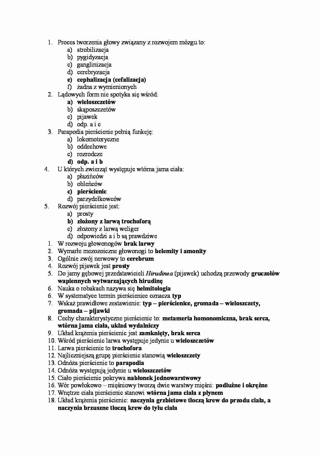 Biologia pytania z odpowiedziami Notatek.pl
