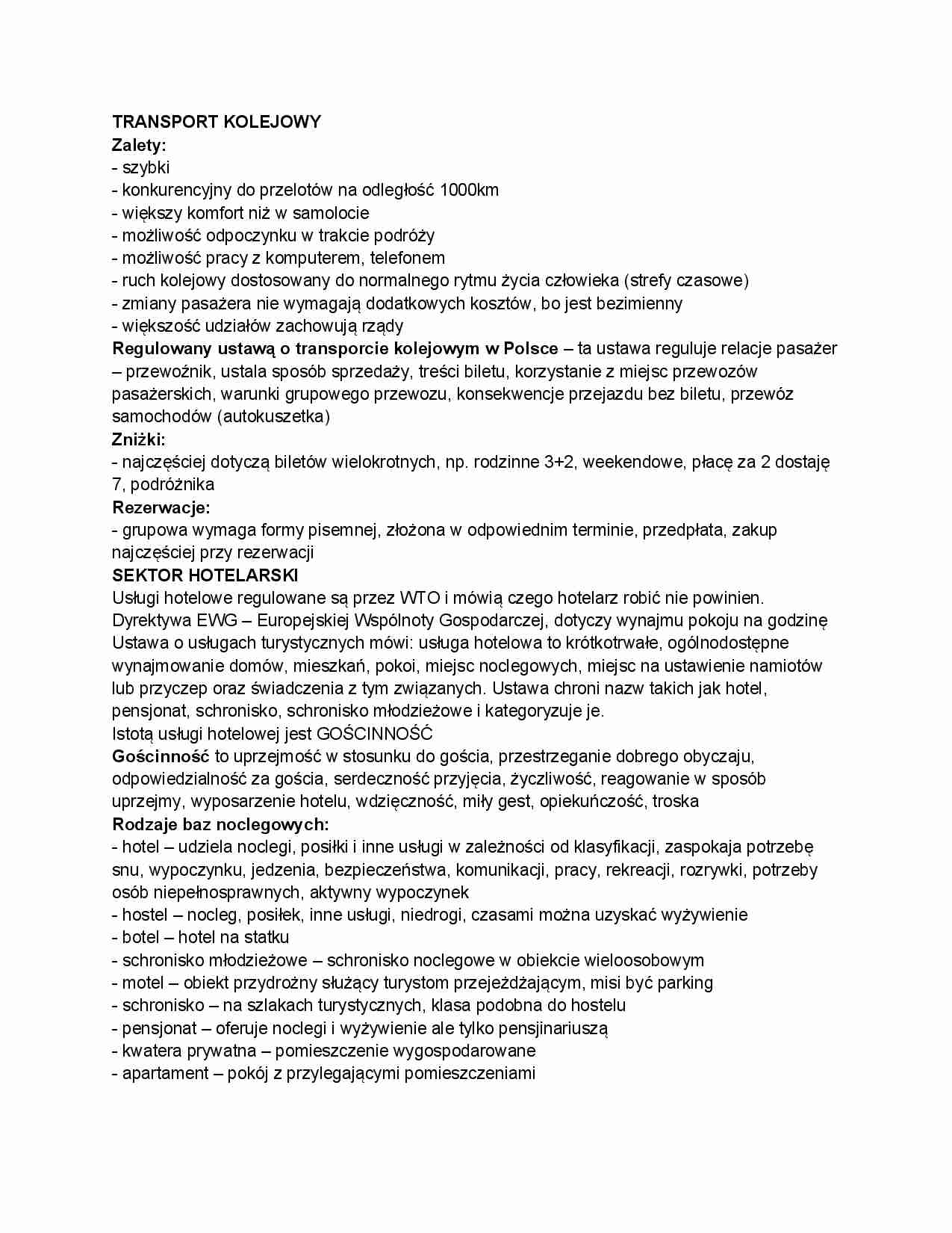 Wady, zalety transportu kolejowego Notatek.pl