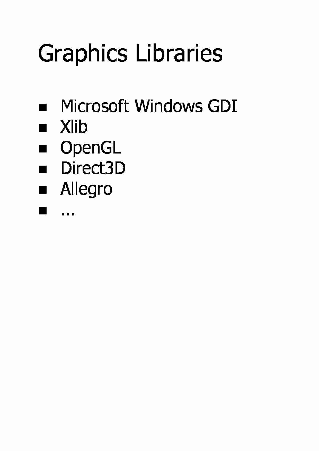 Graphics Libraries Notatek.pl