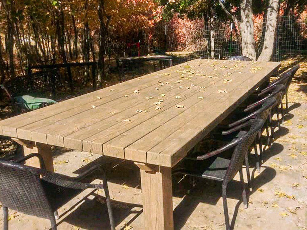 Timber Dining Table Notched