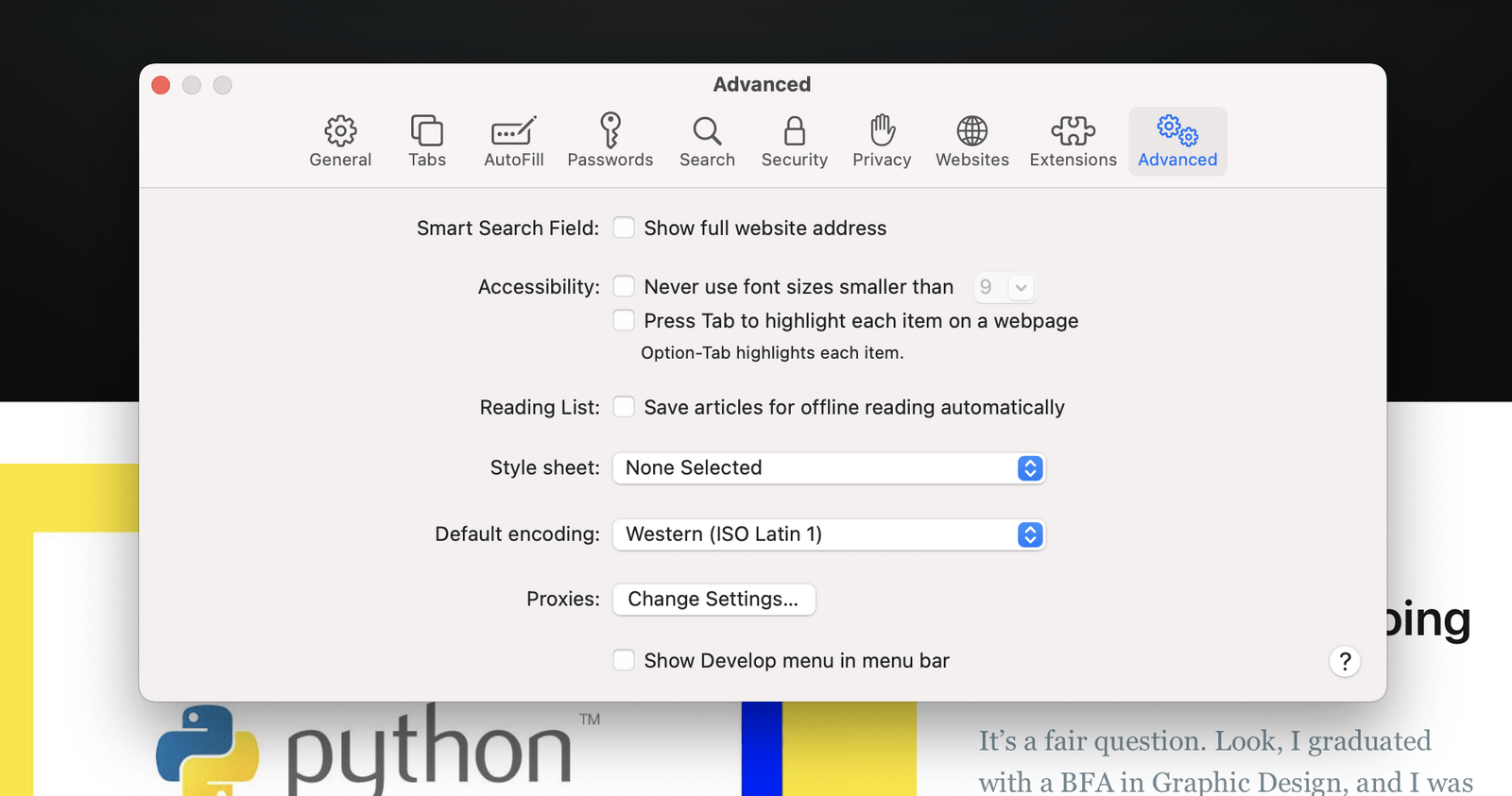Quick Tip Getting Developer Tools in Safari