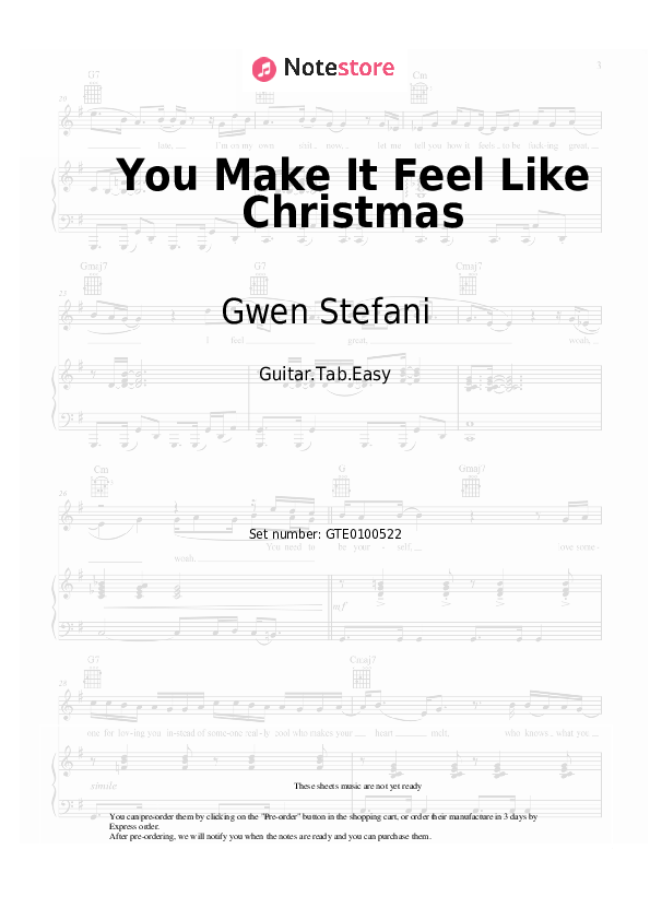 Gwen Stefani, Blake Shelton You Make It Feel Like Christmas guitar