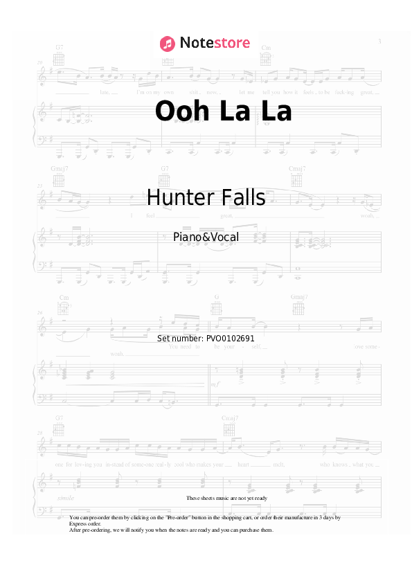 Hunter Falls Ooh La La piano sheet music in Piano