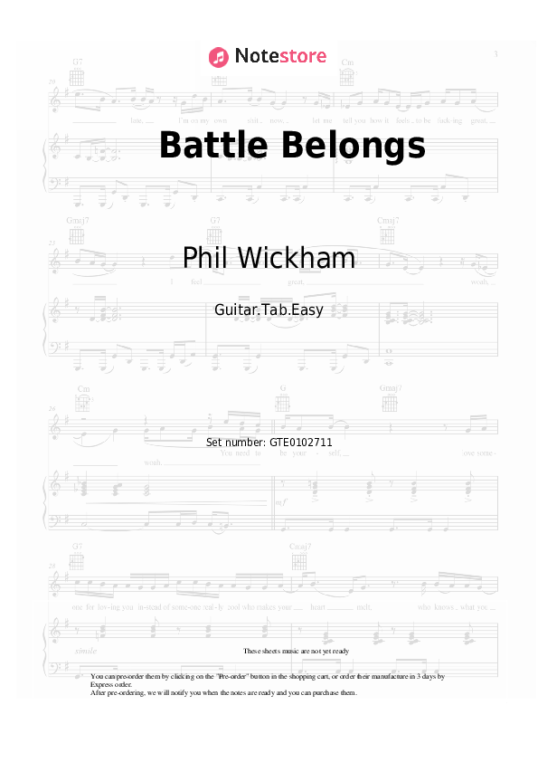 Battle Belongs tabs easy guitar Phil Wickham in Guitar