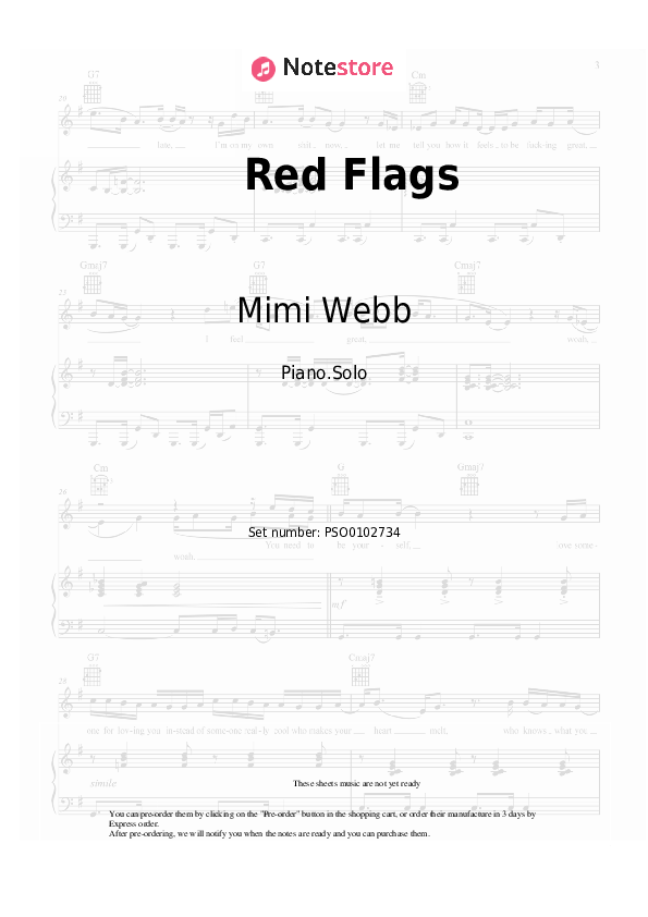 Red Flags piano sheet music Mimi b in Piano.Solo