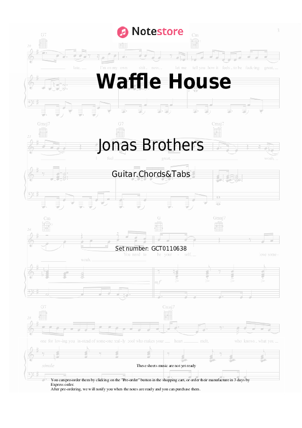Jonas Brothers Waffle House guitar chords and tabs in