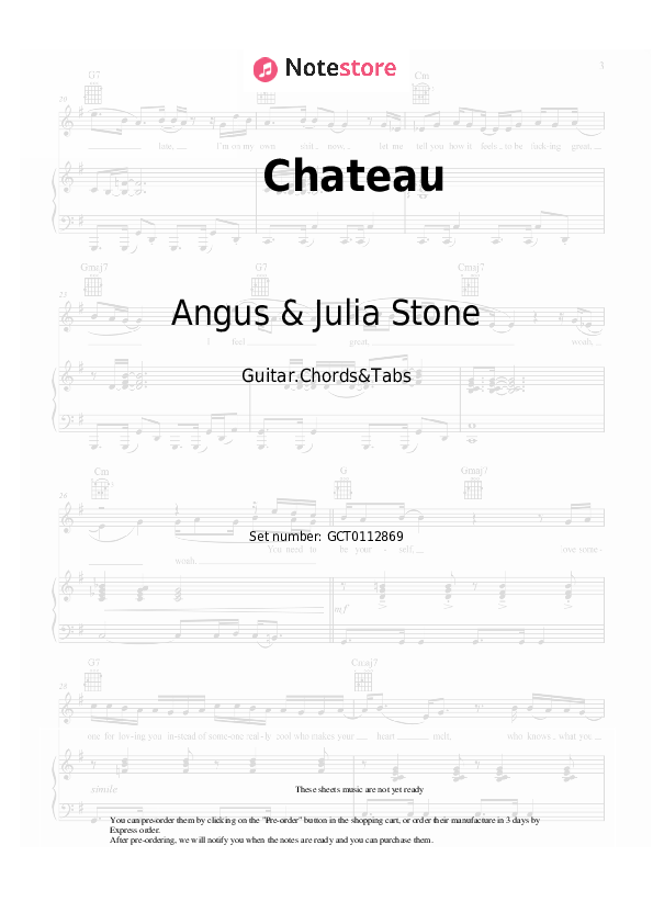 Angus & Julia Stone Chateau guitar chords and tabs in