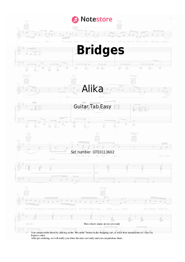 Alika Bridges guitar chords and tabs in Guitar.Tab