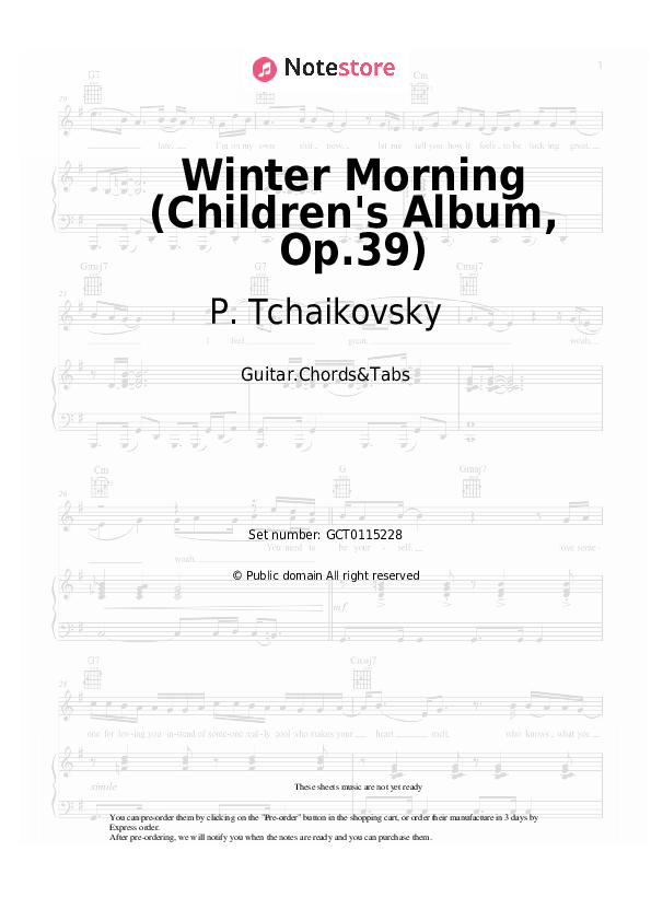 P. Tchaikovsky Winter Morning (Children's Album, Op.39) sheet music