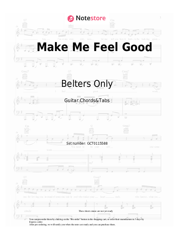 Make Me Feel Good chords and tabs Belters Only, Jazzy in