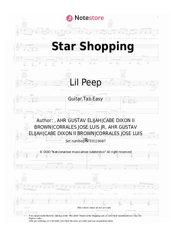 Lil Peep Star Shopping guitar chords and tabs in