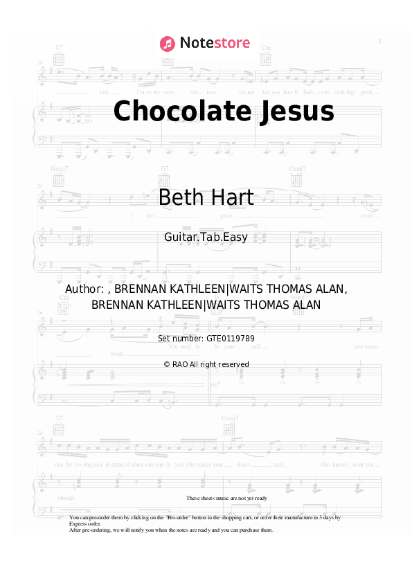 Beth Hart, Joe Bonamassa Chocolate Jesus sheet music for piano