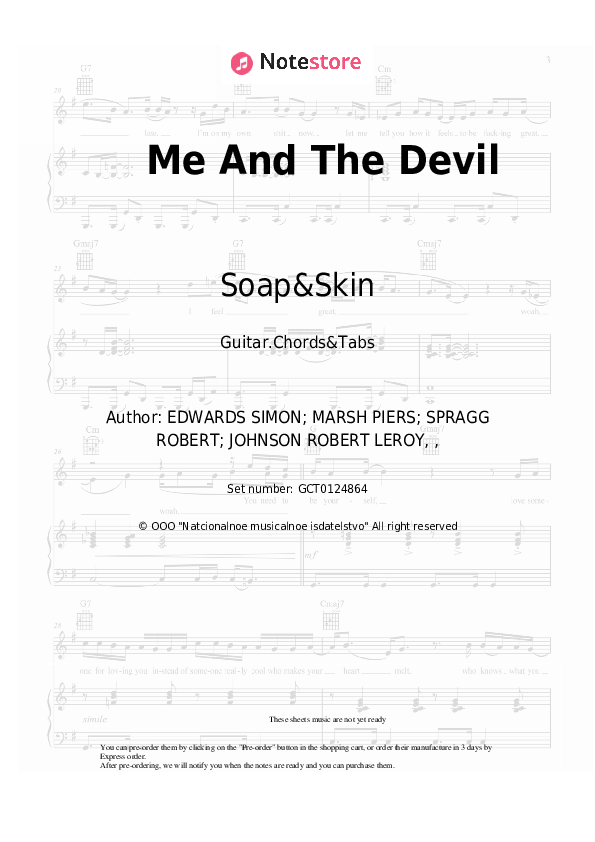 Soap&Skin Me And The Devil guitar chords and tabs in